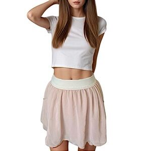 An’ge Nude Chiffon mini skirt ballet coquette fairy core soft girl